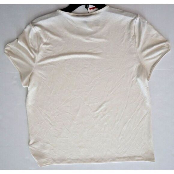 Lauren Ralph Lauren Women's Sz XL Winter Cream Foiled-Metallic Jersey Tee $80 - Picture 8 of 11